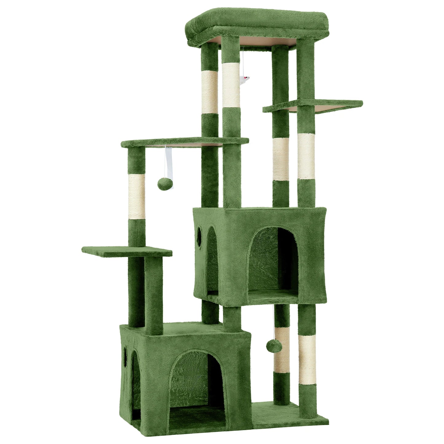 HiMISS Cat Tree Tower For Large Cats Maine Coon With Perch And Condos