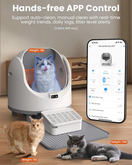 Cityflee Smart Cat Litter Box Self Cleaning Tuya App Control