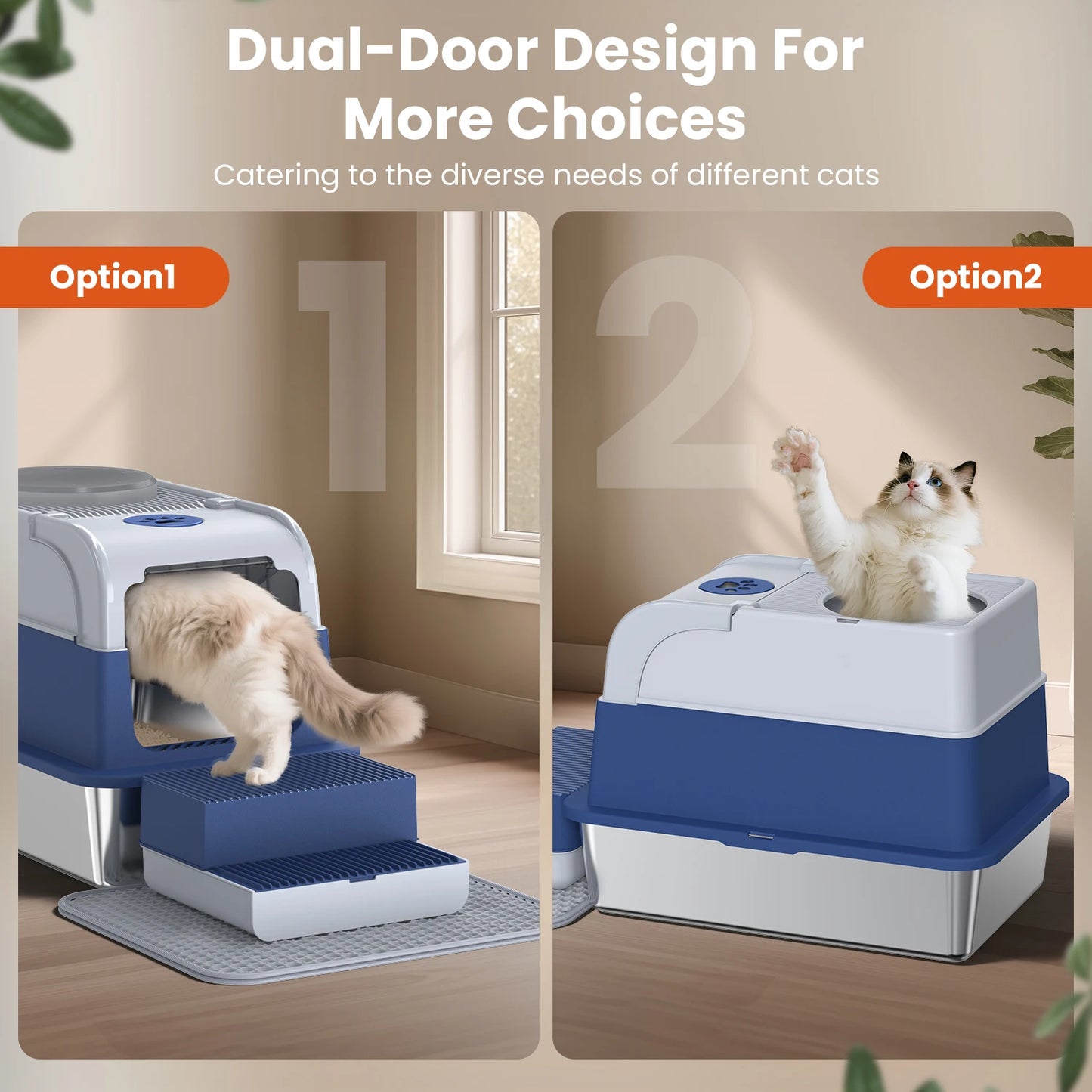 Cityflee Stainless Steel Cat Litter Box with Lid and Scoop