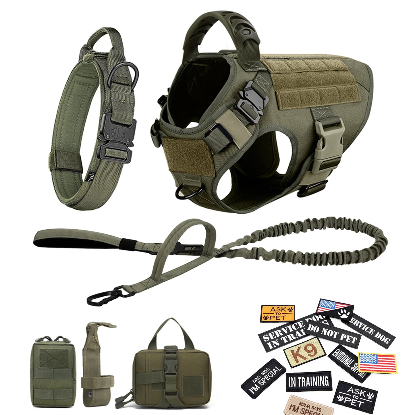 PETRAVEL Military Style Dog Harness Vest Set For Training