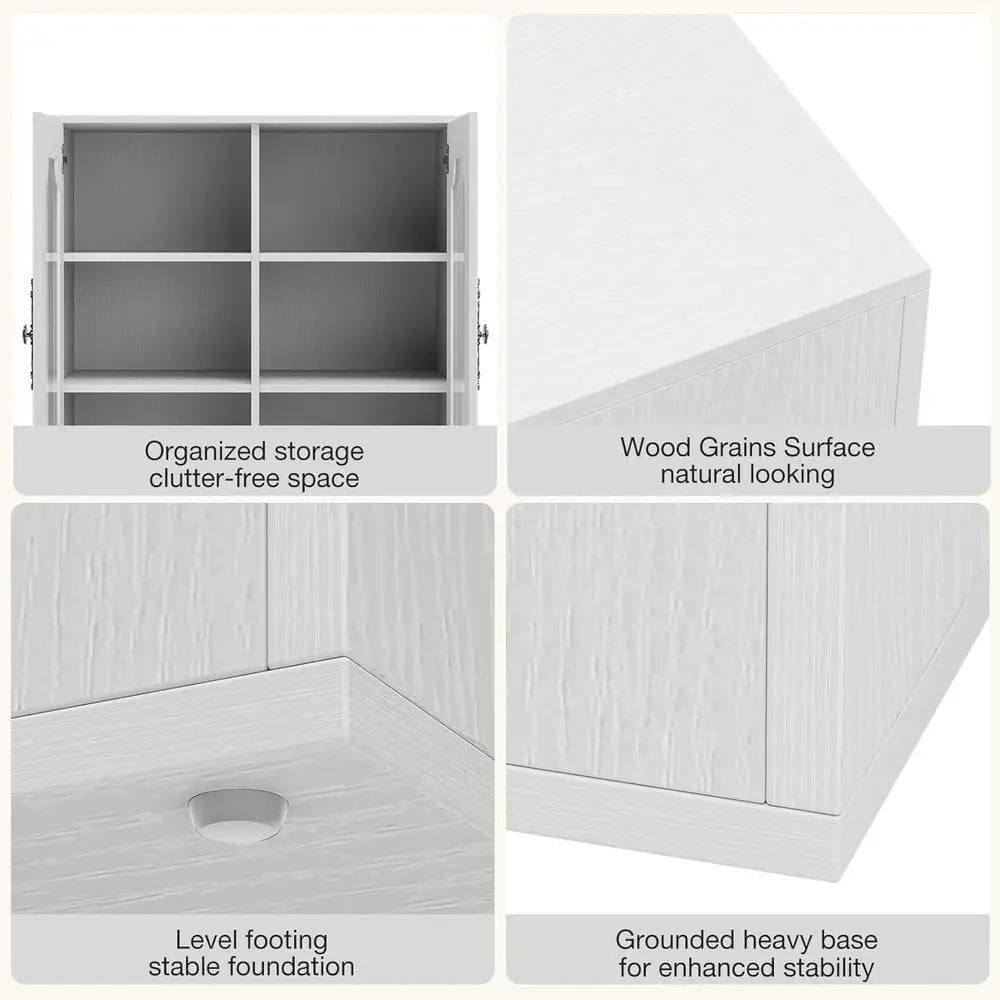 Glass Door Aquarium Stand With Adjustable Shelves And Cabinet