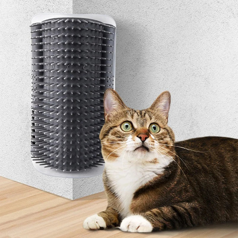 Cat Corner Scrubber Massager Scratcher Brush For Pet Grooming