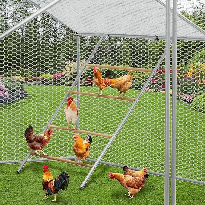 Chicken Coop Perch With Ladder Design And Weatherproof Roosting Bars