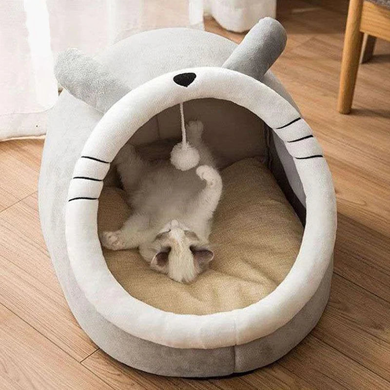 Deep Sleep Cat Bed Cartoon Foldable Pet Bed For Cats
