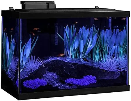 Aquarium Kit With Led Lighting And Decor For Freshwater Tanks