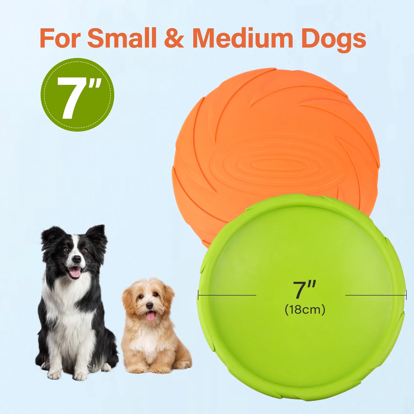Dog Flying Disc 2 Pack Durable Rubber Floating Saucers