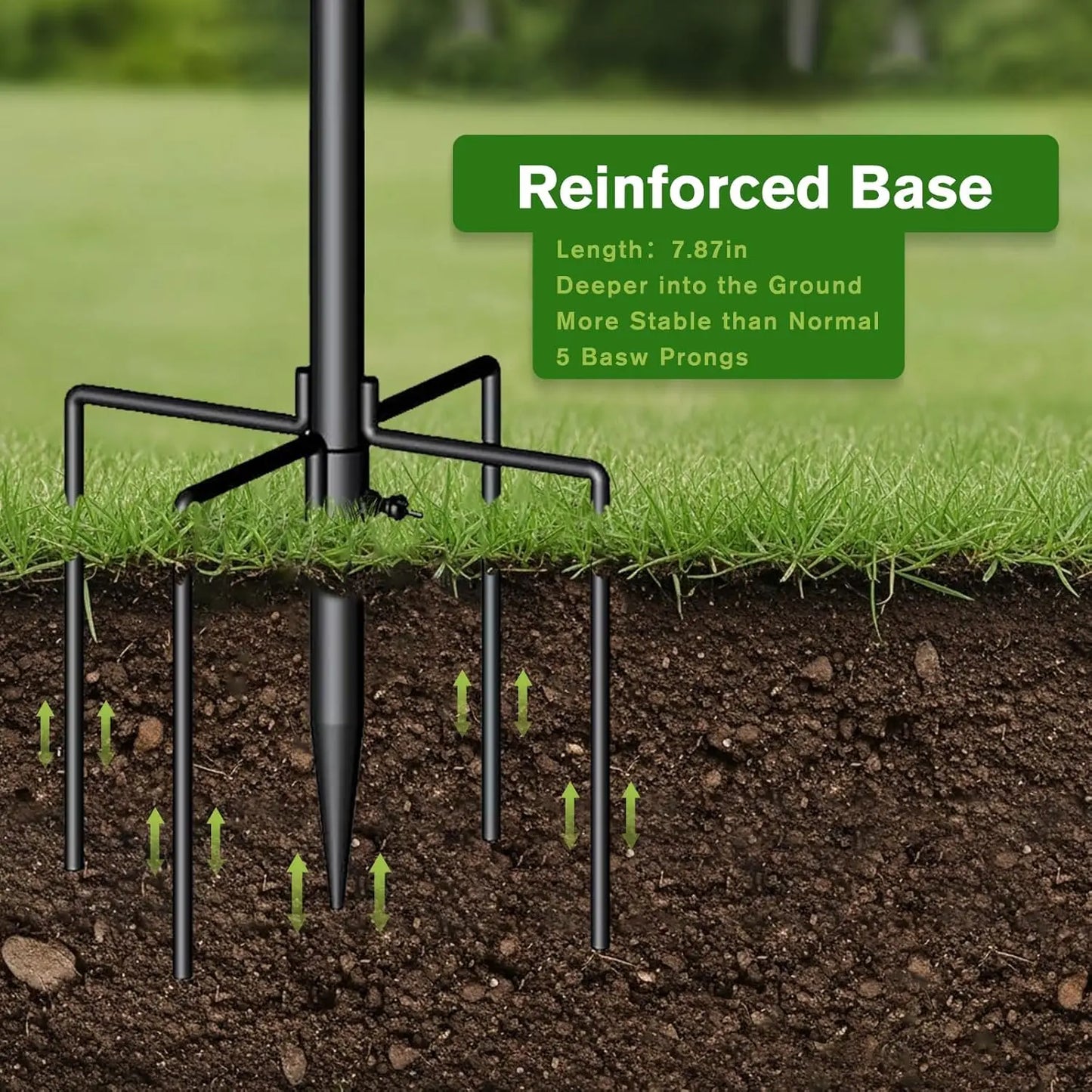 6-Hook Bird Feeder Stand With Water Tray