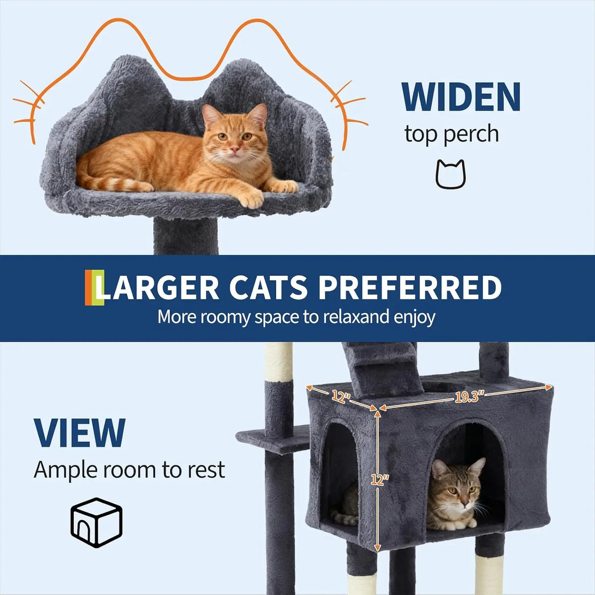 Garvee Cat Tree Tower With Scratching Posts Perches And Condos