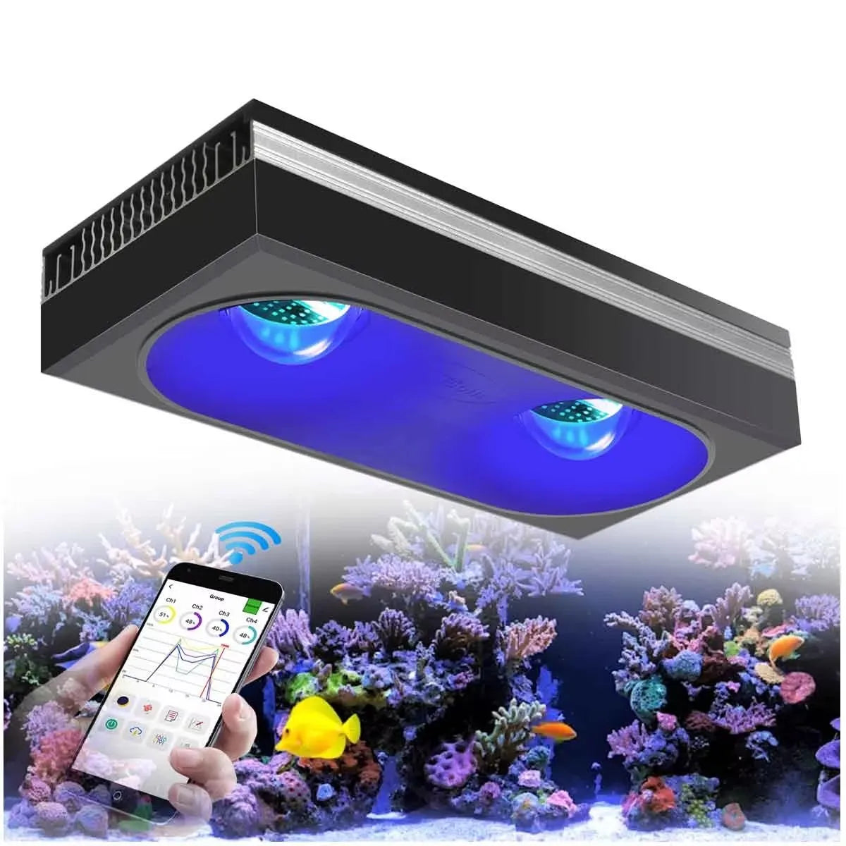 PopBloom RL180 WiFi LED Aquarium Light For Reef Tanks