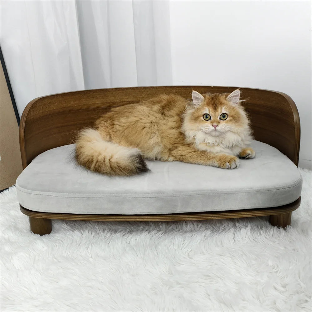 Borwart Elevated Wooden Pet Sofa Bed For Dogs And Cats