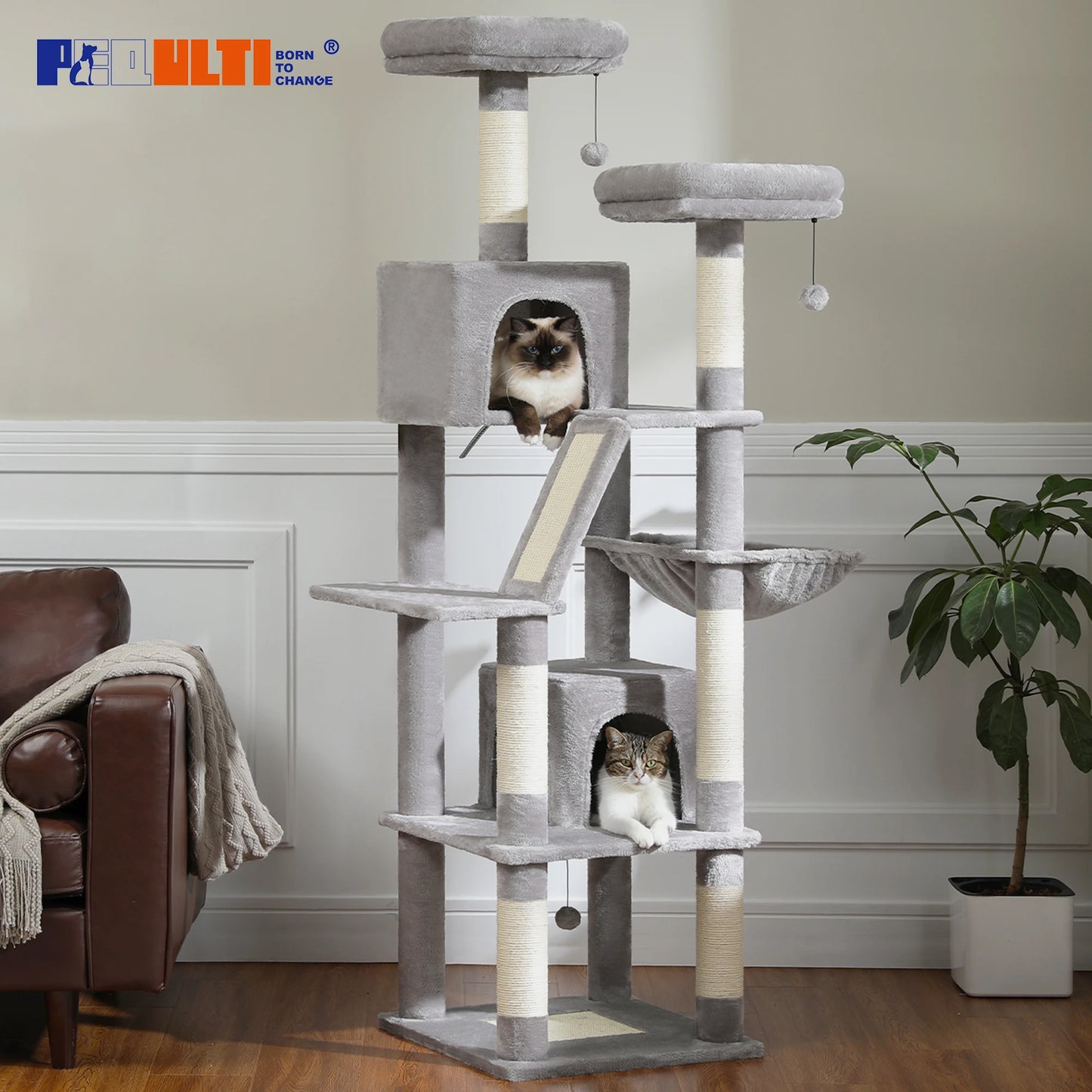 PAWZ Road Five Level Cat Tree Tower For Indoor Cats