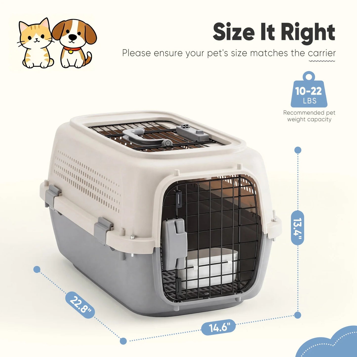 Pet Carrier With Enhanced Security Latches For Small Pets