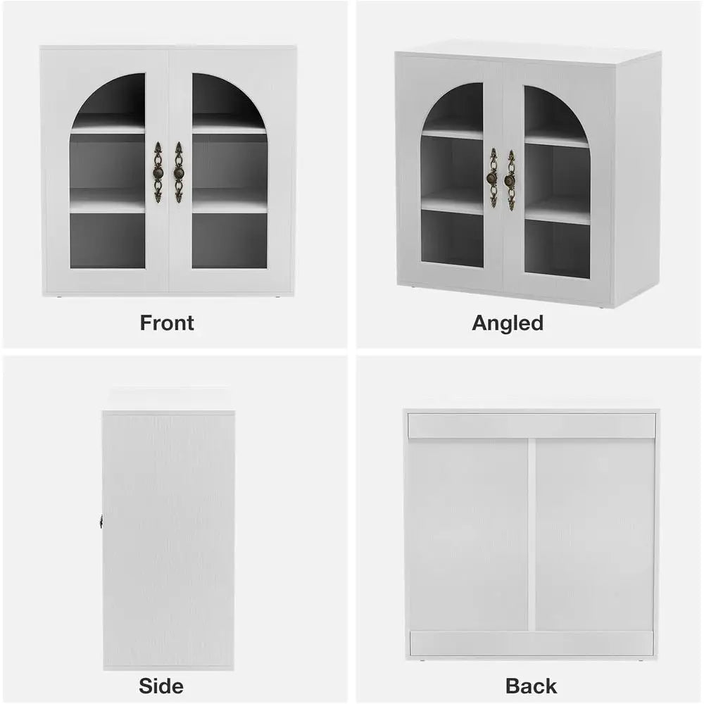 Glass Door Aquarium Stand With Adjustable Shelves And Cabinet