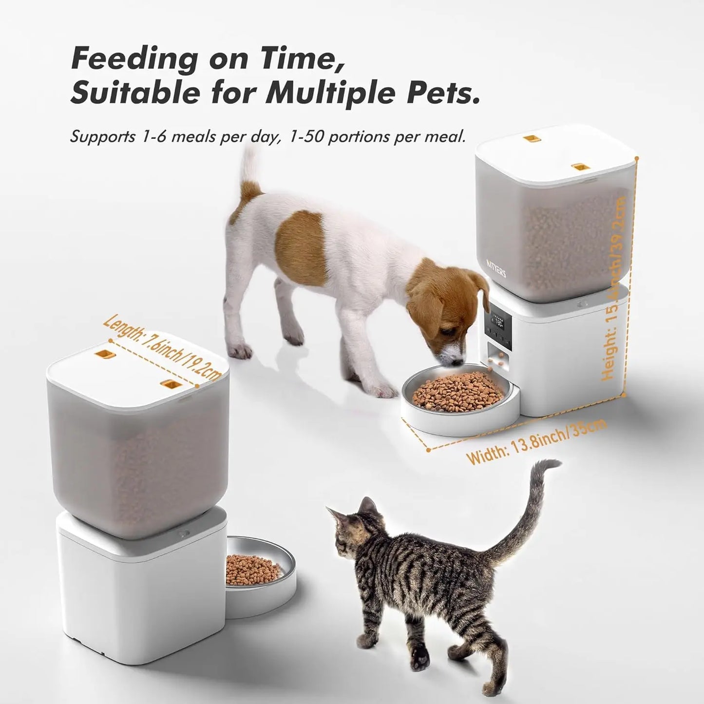 Automatic Pet Feeder With LCD Screen Timed Feeding For Dogs And Cats