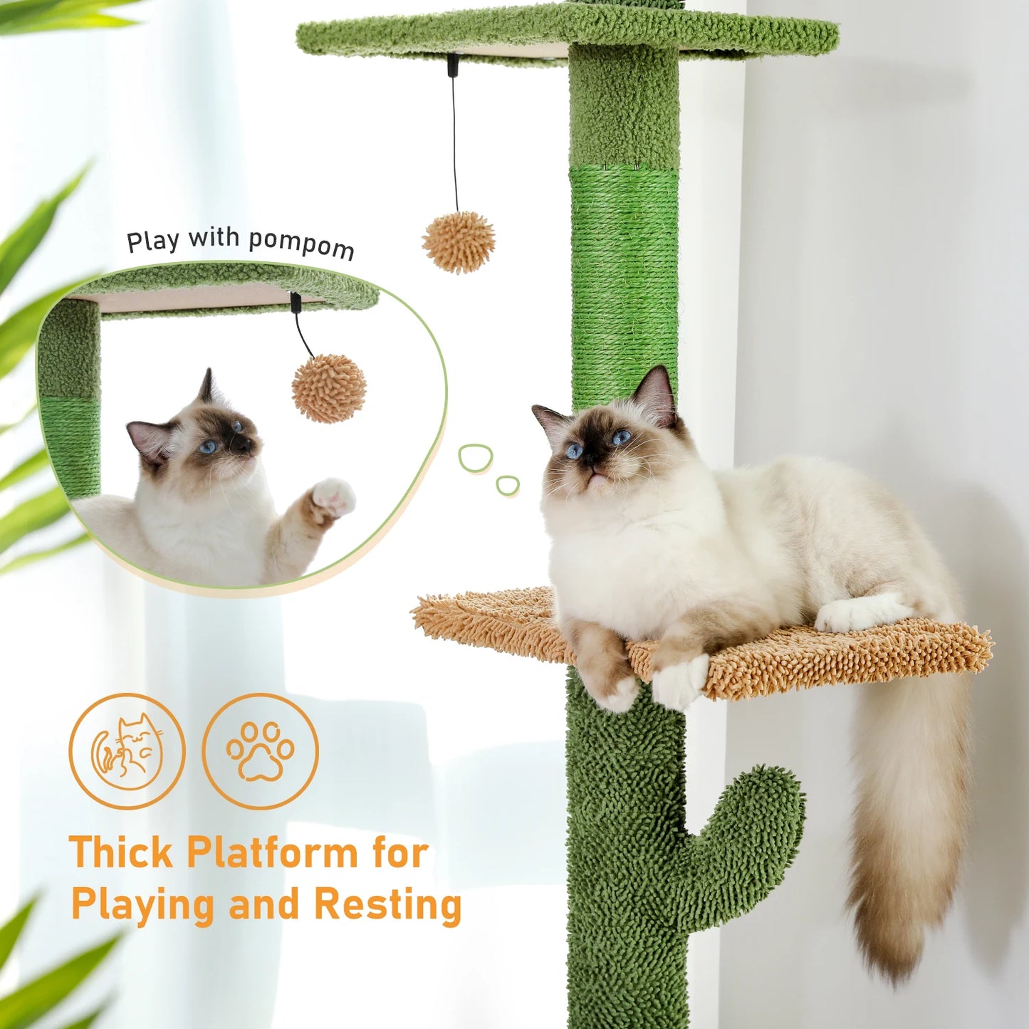 PAWZ Road 5Tier Cat Tree Floor To Ceiling Tower Indoor