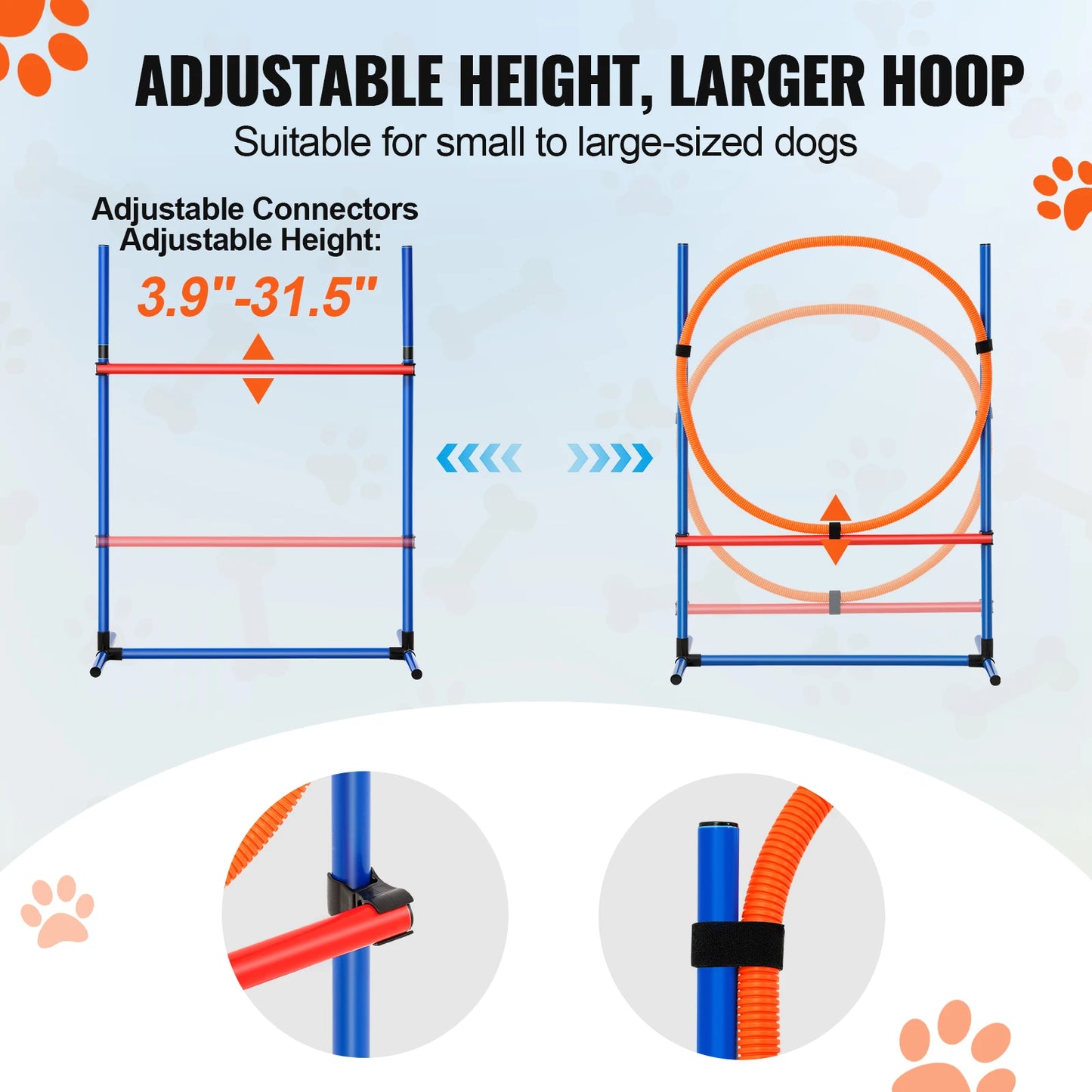 SucceBuy Dog Agility Training Equipment Set With Adjustable Hurdles And Poles