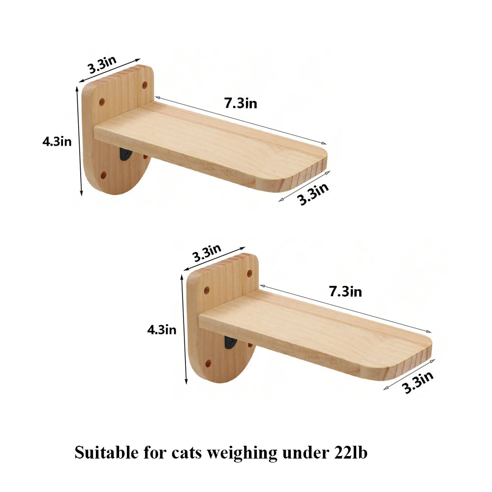 PETRAVEL Cat Climbing Shelf Wall Mounted Four Step Scratching Post