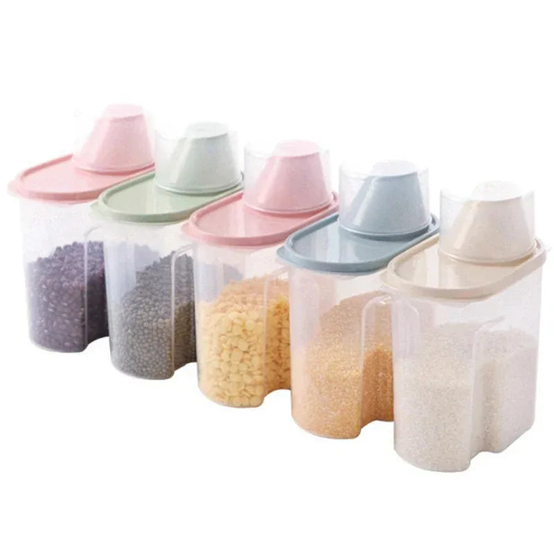 Pet Food Storage Jar with Measuring Cup Airtight Container for Dog Cat Dry Food Convenient Portion Control  Pet Supplies
