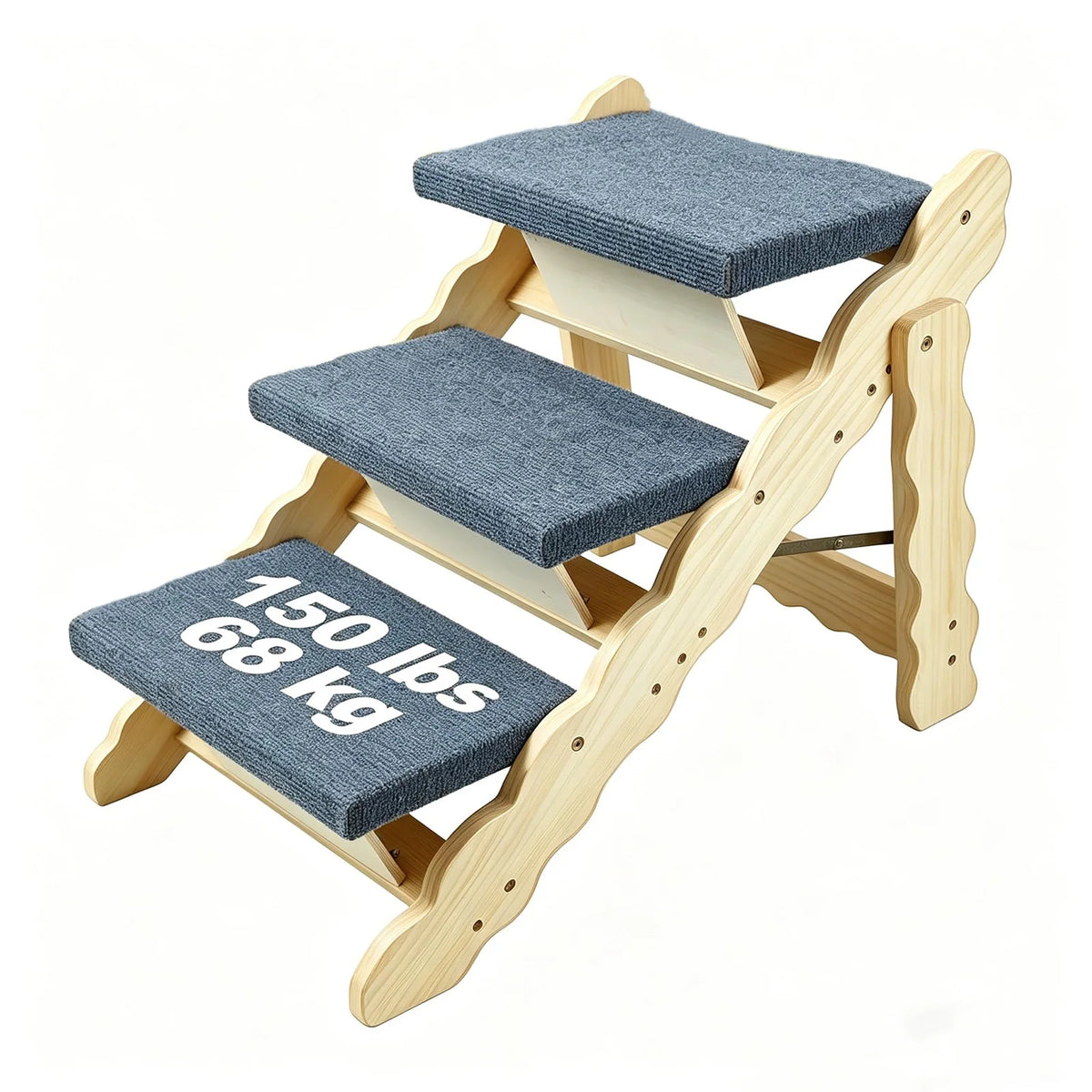 DishyKooker Wooden Pet Stairs And Portable Dog Ramp