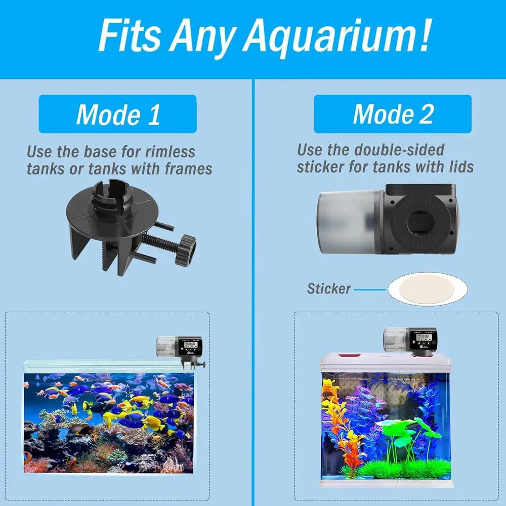 Automatic Aquarium Fish Feeder With Programmable Timer And Digital Display