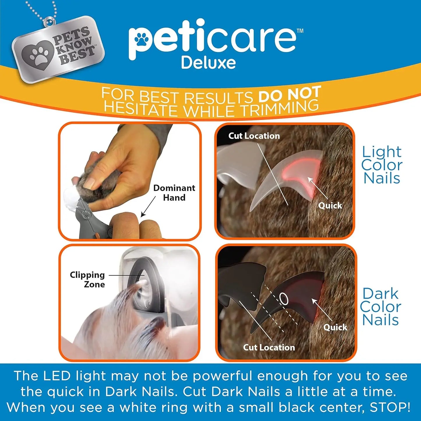 Professional LED Pet Nail Clipper With 5X Magnification Illuminated Safe Precise Trimming Grooming Tool Stainless Steel Nail Cutter For Small Large Dogs Cats All Breeds For Reptiles Pets