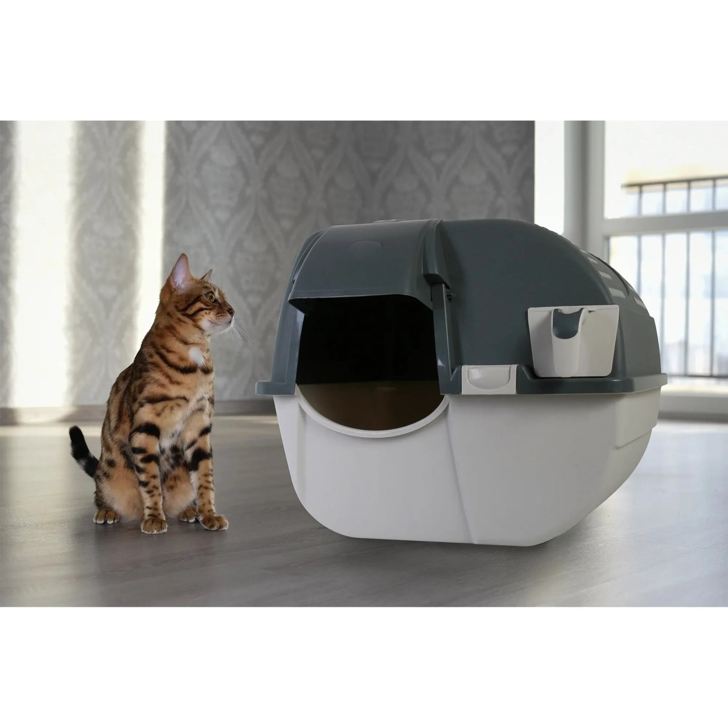 Easy Fill Roll N Clean Self Cleaning Cat Litter Box