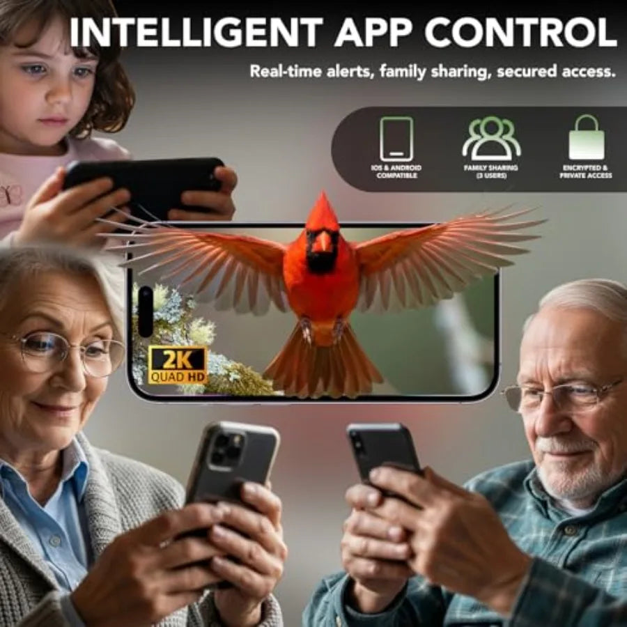 SHXI Solar Powered Smart Bird Feeder With Camera AI Identification