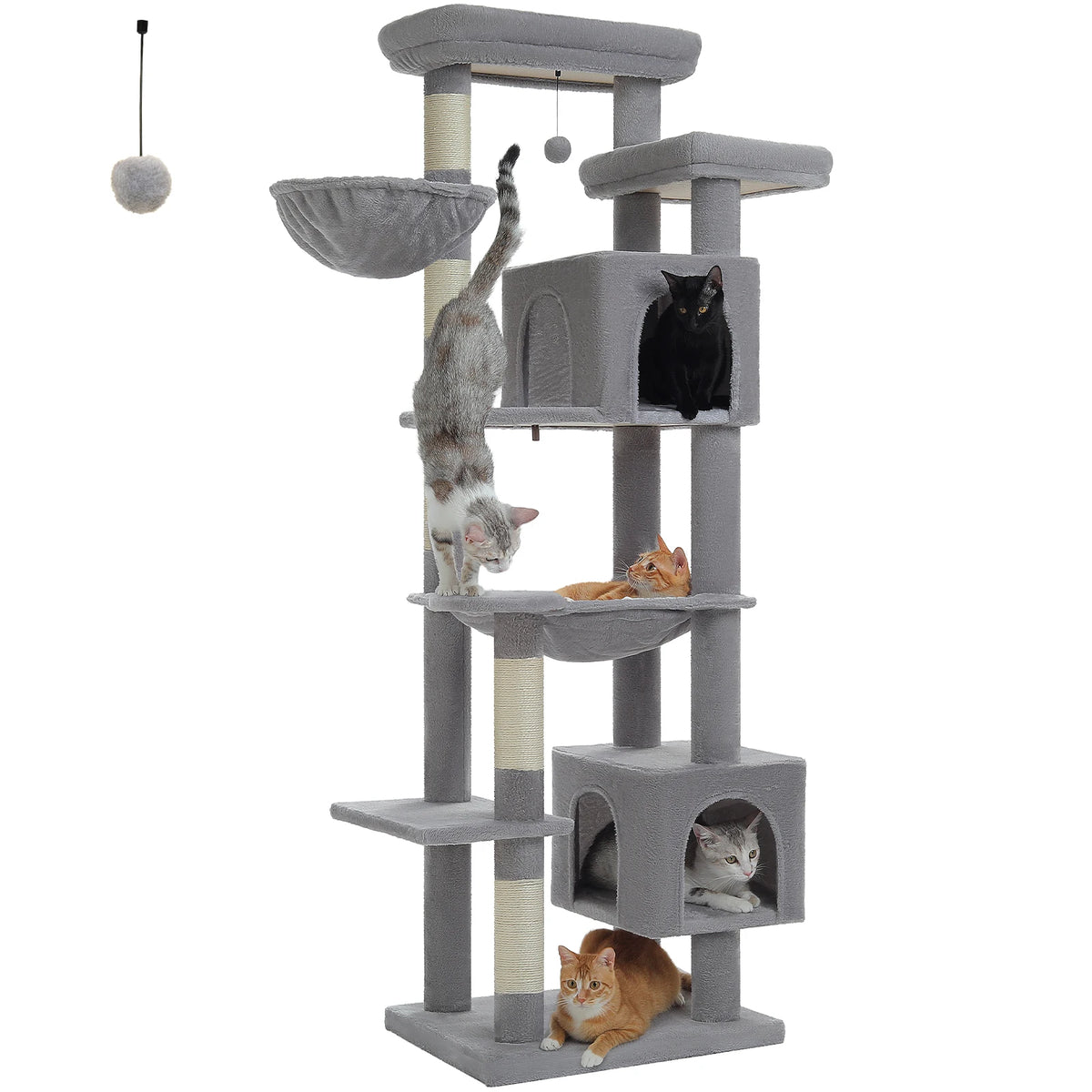 Pawz Road Large Multi-Level Plush Cat Tree With Scratching Posts