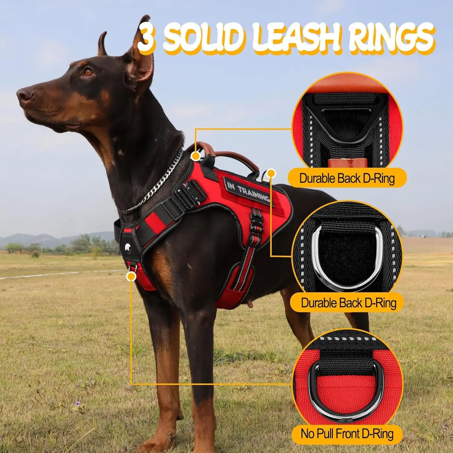 Tactical Dog Harness Metal Buckles Reflective No Pull Vest