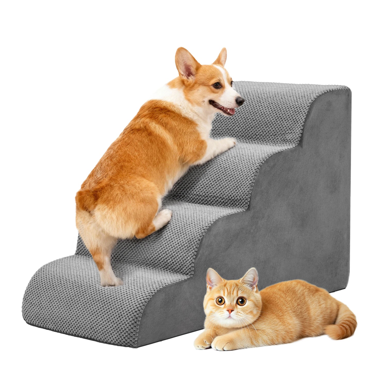 Curved High Density Foam Dog Steps Ramp Indoor Non Slip