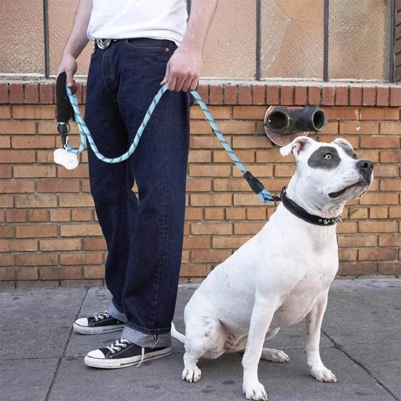 Pet Collar Leash Set Adjustable Long Reinforced Anti-pull Small Medium Large Dog Sturdy Safe Nylon Outdoor Walking Training Outfit