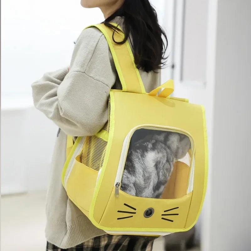 Cat Carrier Backpack for Small Dogs Outdoor Breathable Transport Bag