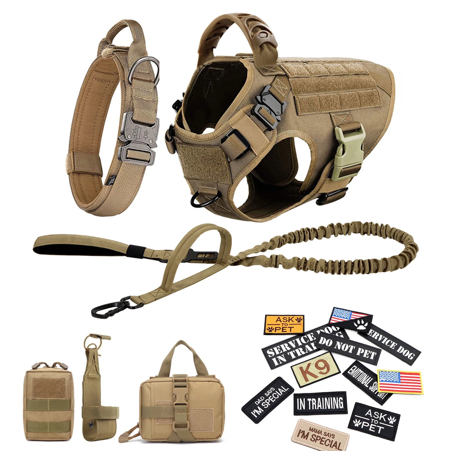 PETRAVEL Military Style Dog Harness Vest Set For Training