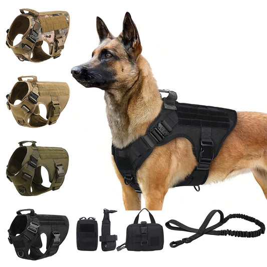 Tactical Nylon Dog Harness Padded Vest With Quick Release Buckle