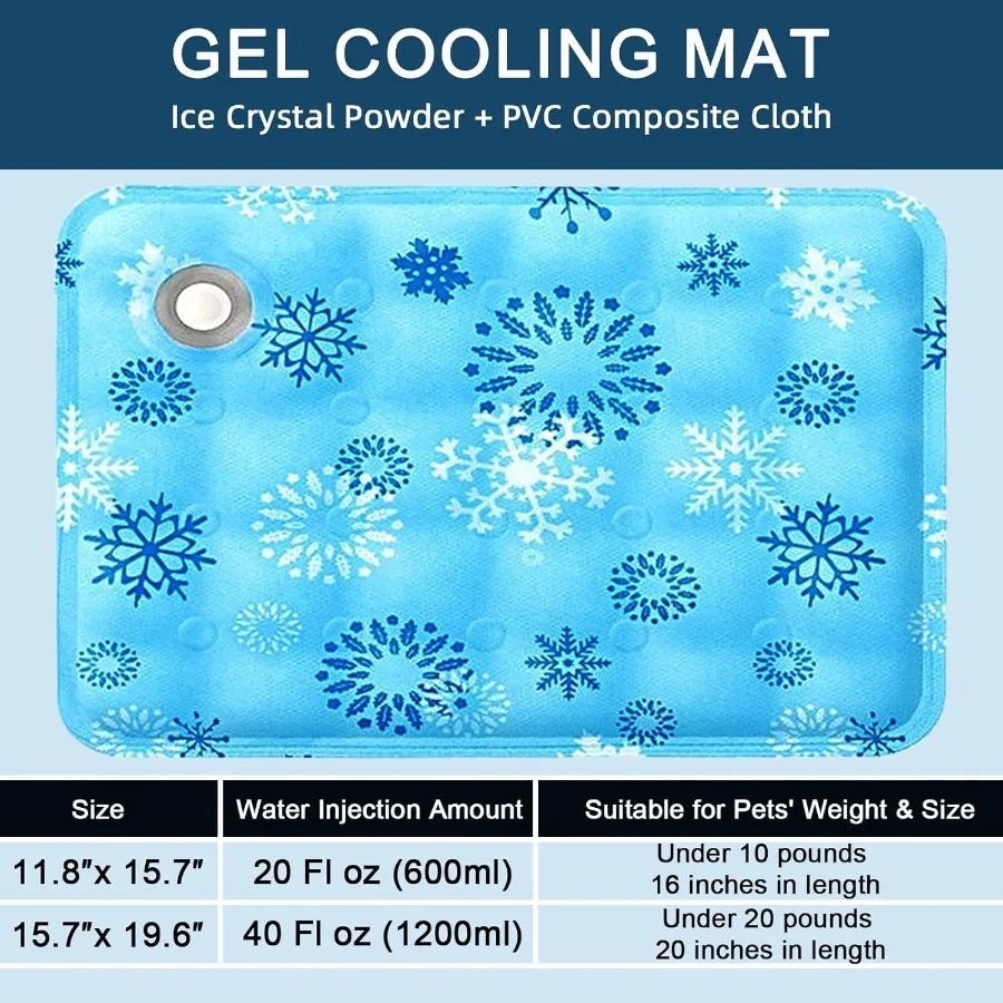 Foldable Gel Cooling Pet Mat With Ice Crystal For Dogs Cats Indoor Outdoor
