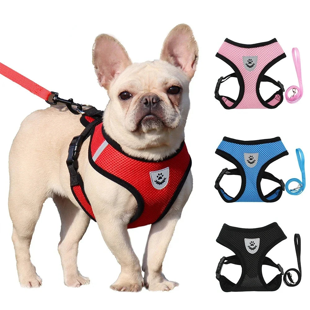 Mesh Vest Harness Adjustable Breathable Reflective Small Dog Cat Safe Polyester Summer Outdoor