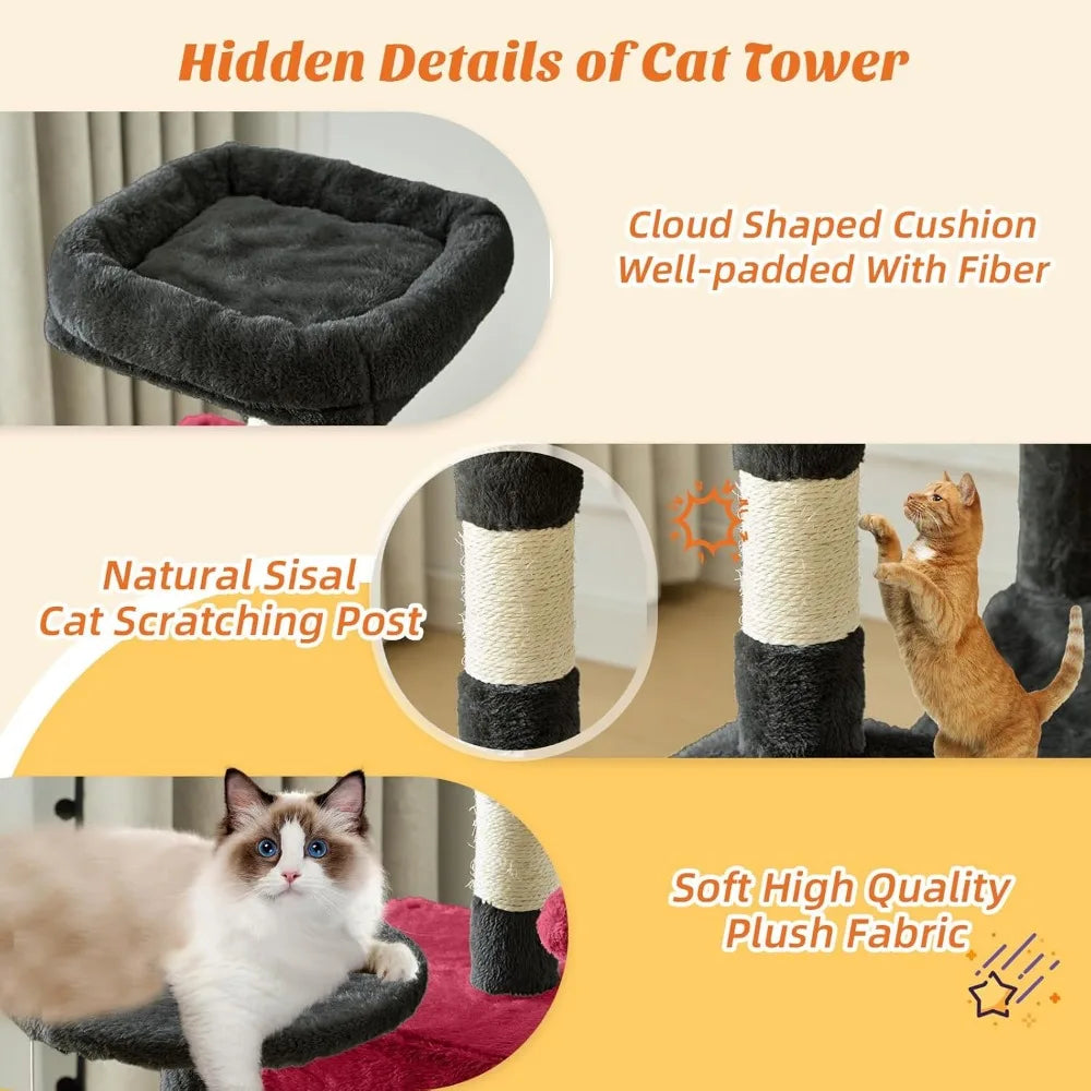 NBVCX Cat Tree Tower With Indoor Sisal Scratching Posts