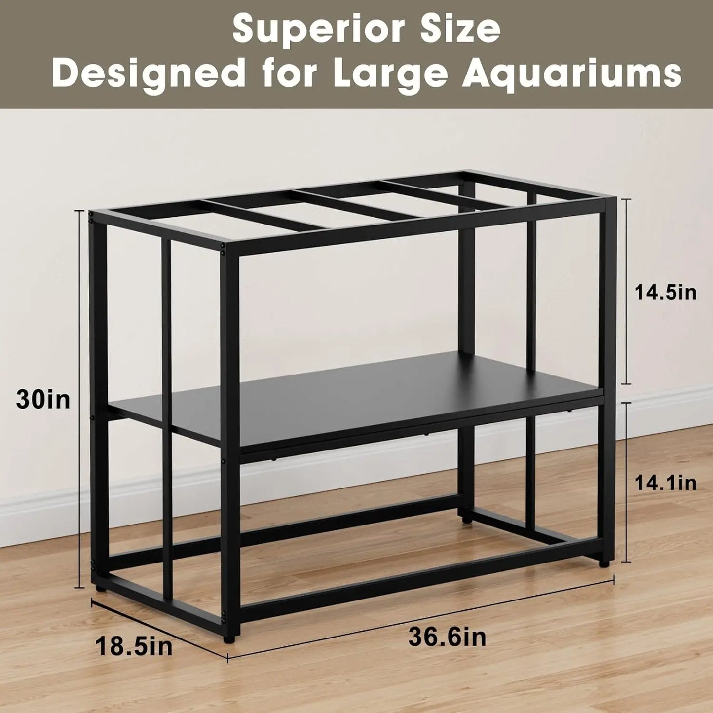 Stainless Steel Aquarium Stand Dual Layer Design For Home Office