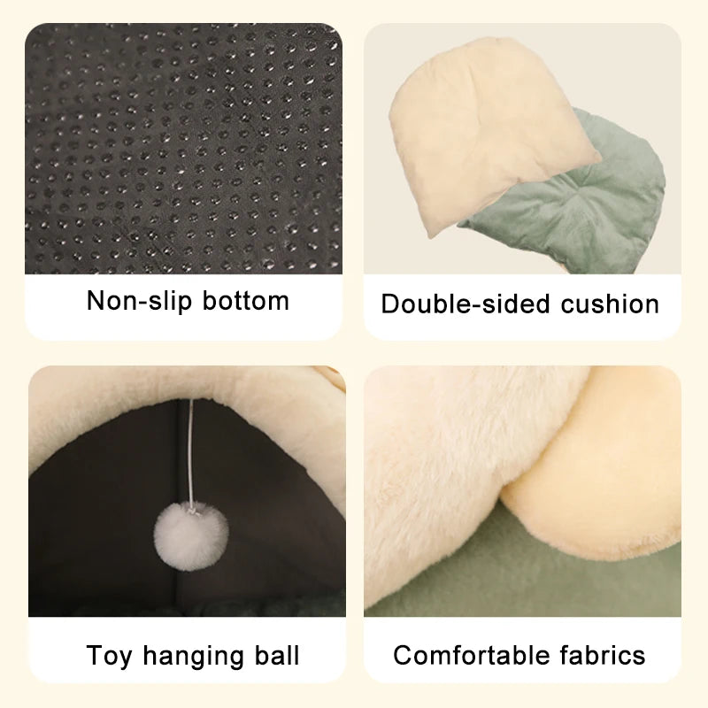Deep Sleep Cat Bed Cartoon Foldable Pet Bed For Cats