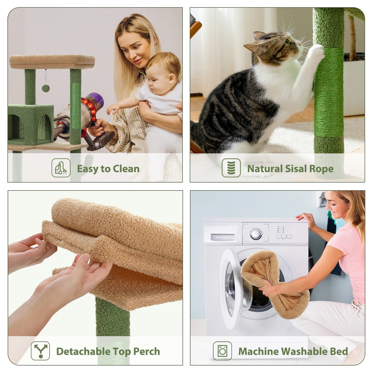 PAWZ Road Cactus Cat Tree Tower For Large Indoor Cats