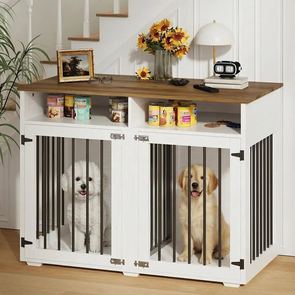 41" Dog Crate urniture with Removable Divider, Decorative Dog Kennel urniture with Storage Comparent, Heavy-Duty Indoor Dog Crat