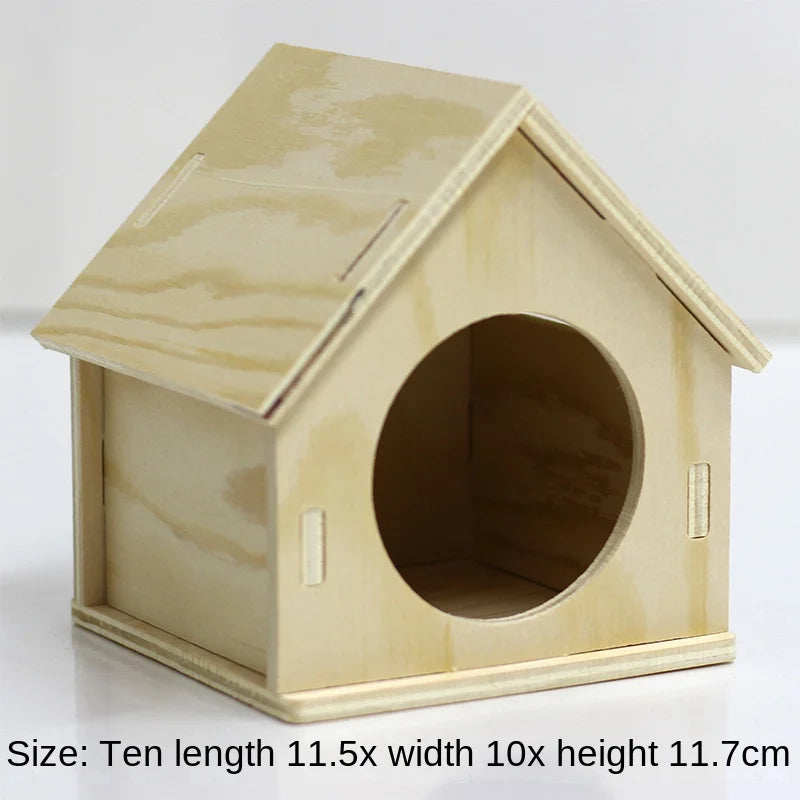 Wooden Hamster Toys Set With Cages Running Wheels Nests
