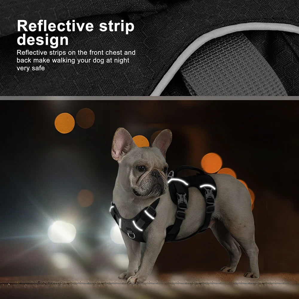 Nylon Reflective Dog Harness With Adjustable Handle