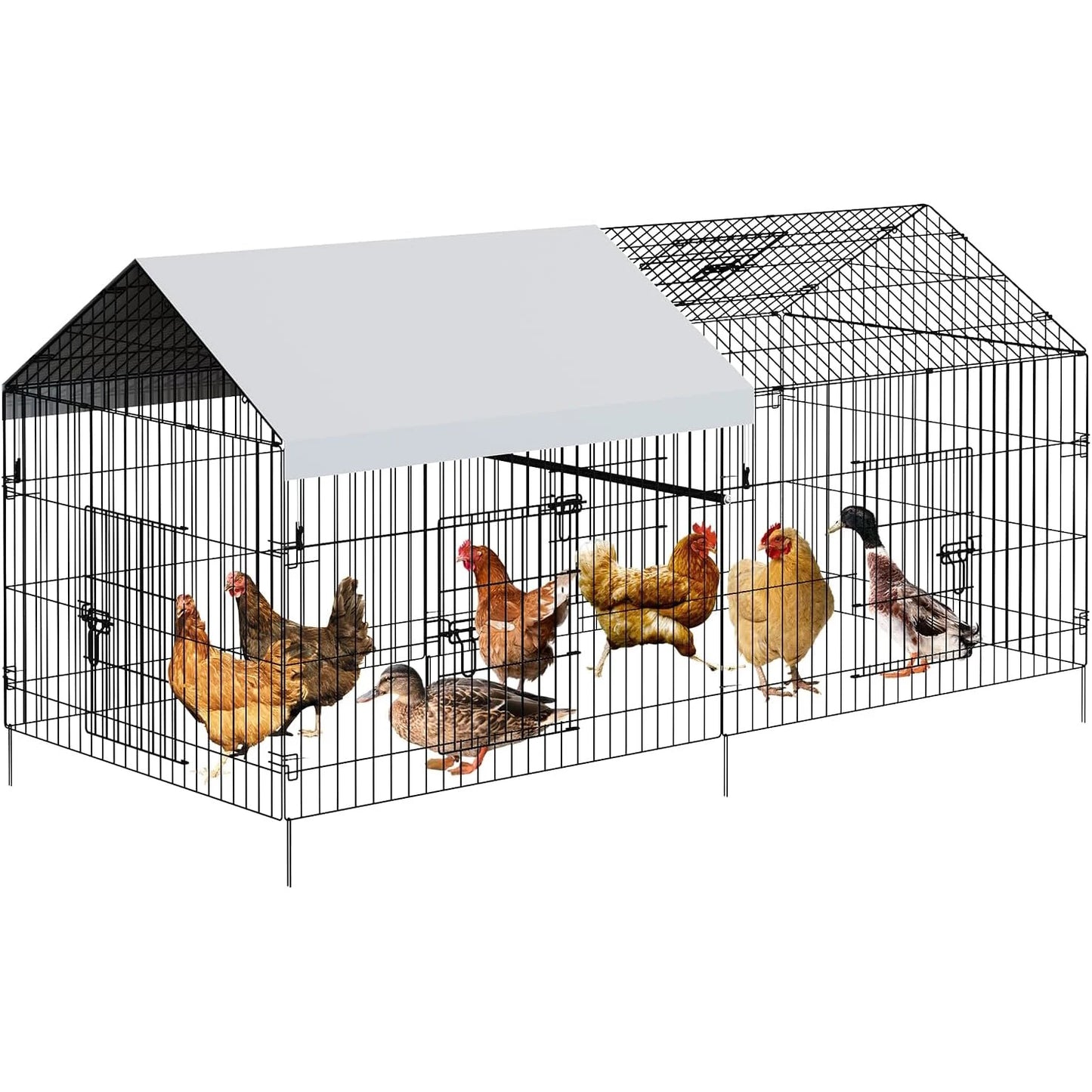 HiMISS Heavy Duty Walk-In Chicken Coop Run Enclosure Waterproof Cover
