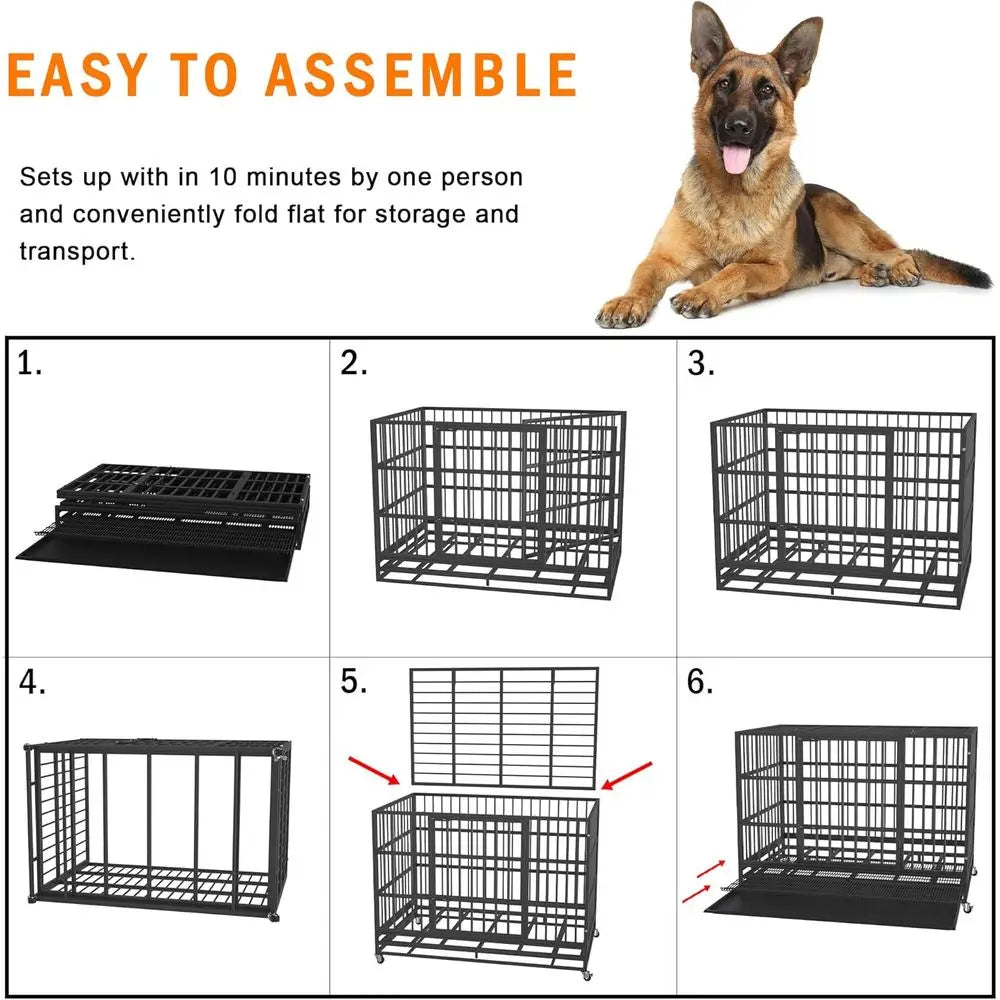 Indestructible Escapeproof Dog Crate Cage For Large Dogs