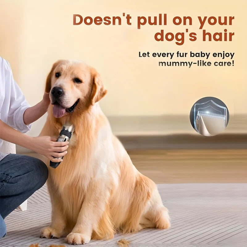 Rechargeable low-noise cordless electric pet trimmer, used for grooming dogs and cats' fur. Dog fur trimmer kit, suitable for various sizes and lengths of pet fur. Pet fur trimmer, must-have for families, gift