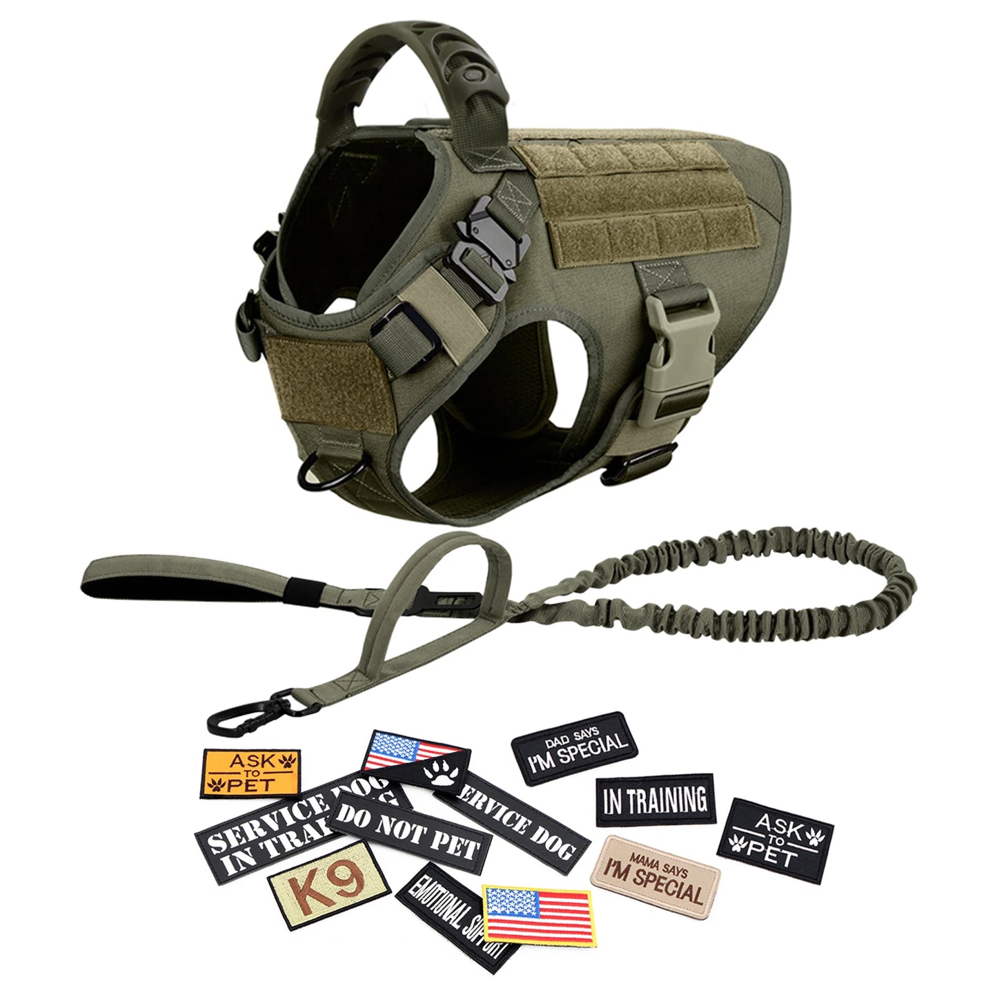 PETRAVEL Military Style Dog Harness Vest Set For Training
