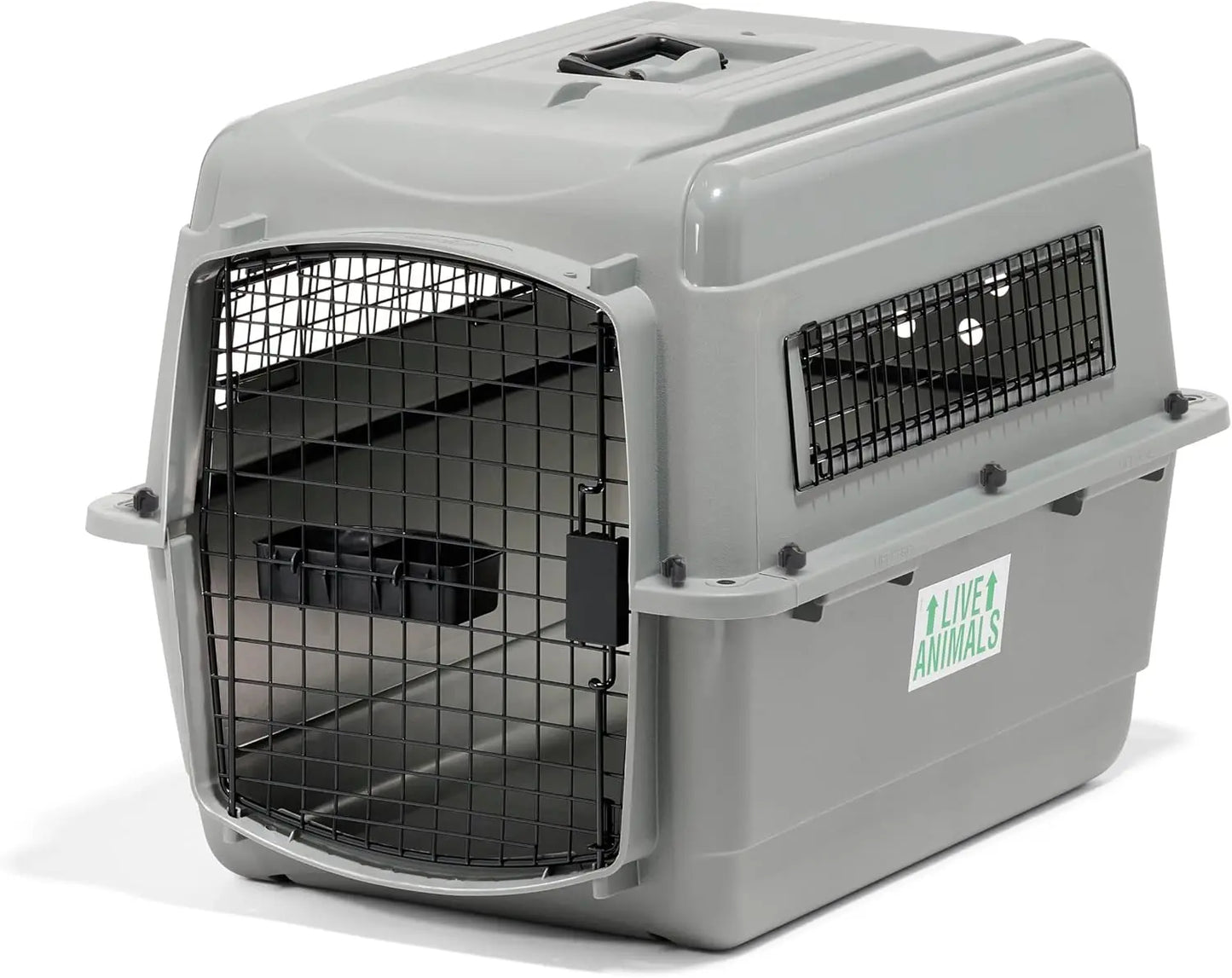Airline Compliant Dog Crate for Travel, Heavy Duty Kennel for Pets 15-30 lbs with 360 Ventilation and Tie-Down Holes, 28 Inches