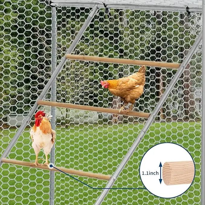 Chicken Coop Perch With Ladder Design And Weatherproof Roosting Bars