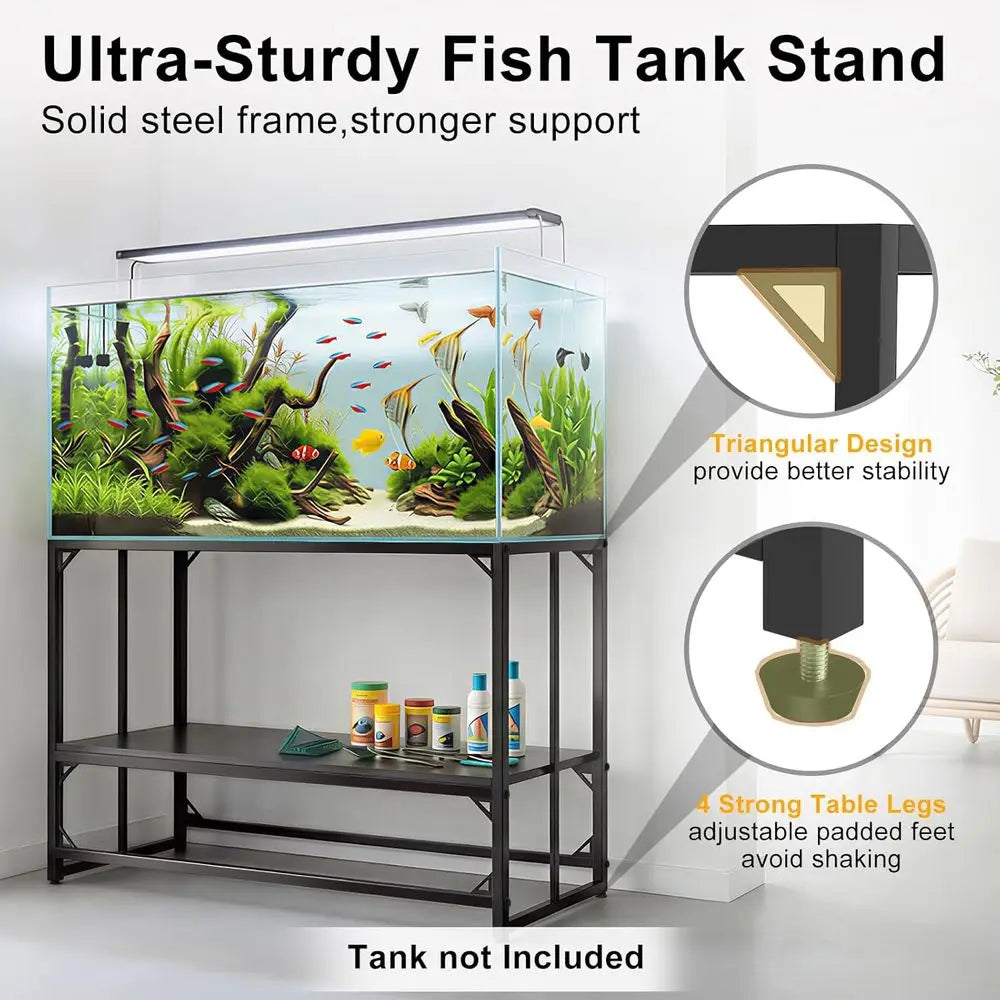 Heavy Duty Metal Aquarium Tank Stand For 50-75 Gallon Tanks